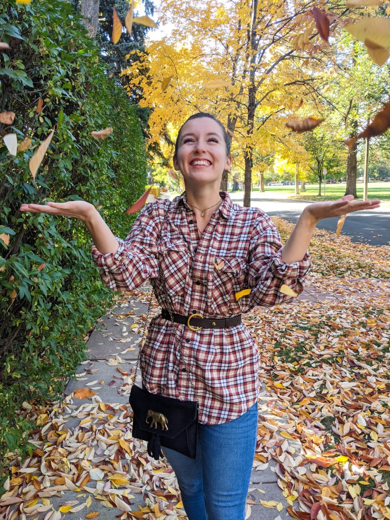 \"falling-leaves-elephant-purse-thrifted-flannel\"